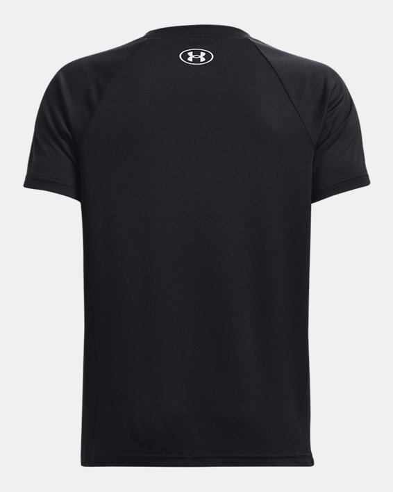 Boys' UA Tech™ Hybrid Print Fill Short Sleeve in Black image number 1